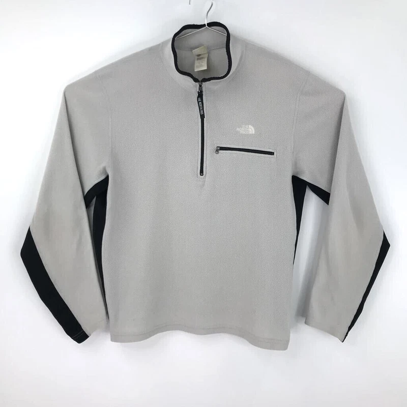 north-face lightweight 1/4 zip fleece color block jacket