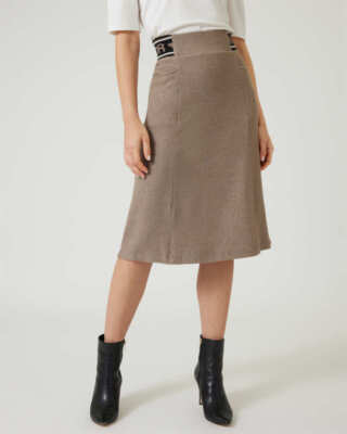 Rock Beige 38 Damen Feinstrick Schriftzug UVP: 59,99  4.3217