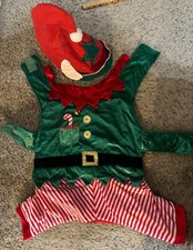 Pet Dog Size XL Christmas Elf Coat Sweater Costume W/Hat X-Large Santa  s Helper