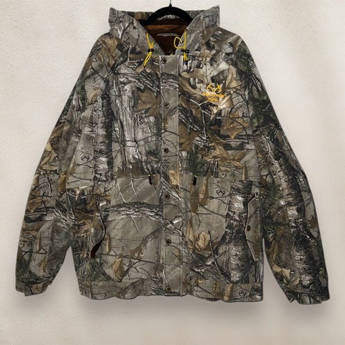 Real Tree Xtra Camo Zip Up Hoodie Lined Jacket Heavyweight Branch/Leaves Sz 3XL