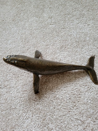 BRONZE HUMPBACK WHALE SIGNED & DATED SCOTT NELLES LRG. SCULPTURE VTG. FIG. 1986