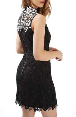 TOPSHOP FLORAL EMBROIDERED BLACK/WHITE MINI-DRESS sz 2 US | eBay UK