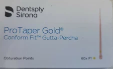 Protaper Gold F1 Gutta Percha Points Dentsply Tulsa Box of 60 Dental Universal 