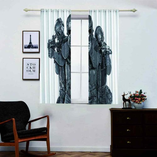 great soldier with straight posture Printing 3D Blockout Curtains Fabric Window - Foto 3 di 9