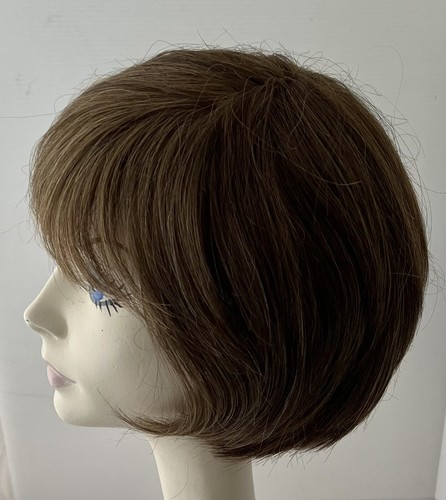 NWT! JACQUELYN Wig HUMAN HAIR Blend FAITH 14-8 BROWN w Highlights • Monotop - Picture 2 of 5