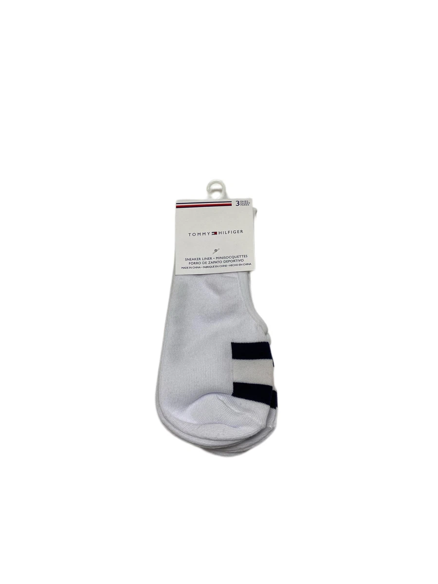 TOMMY HILFIGER Women s 3 Pairs White Sneaker Liner Invisible Socks Sz 6 9.5 NWT