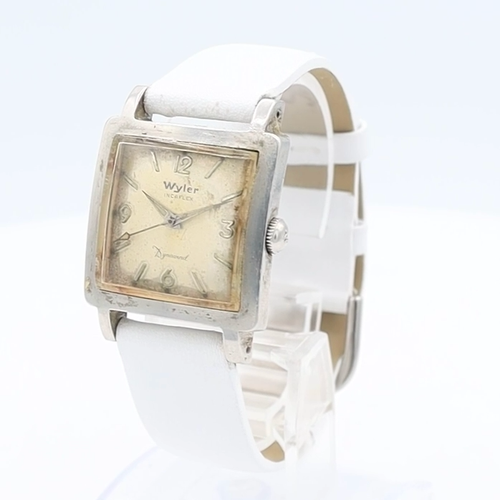 Vintage Wyler Square Dynawind Men's Automatic Wristwatch Swiss Stainless Steel - Video 1 of 1