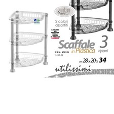 CARRELLO SCAFFALE PLASTICA PORTAFRUTTA PORTAVERDURA 3 RIPIANI  URS-838958