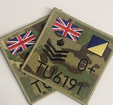 Personalised MTP Zap Number Rank Regiment Blood Group Badge, Military, Army TRF