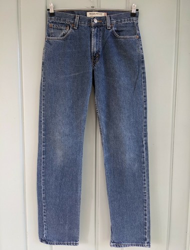 Pantalones de mezclilla Levis 505 para hombre 30x34 azul calce regular pierna recta lavado medio rojo 31x34 - Imagen 1 de 10