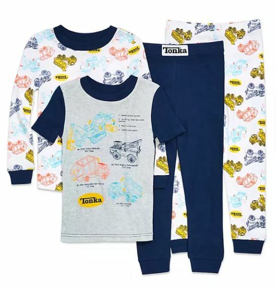 Toddler Boy's 4-Piece Tonka Truck Pajama Set Size NWT