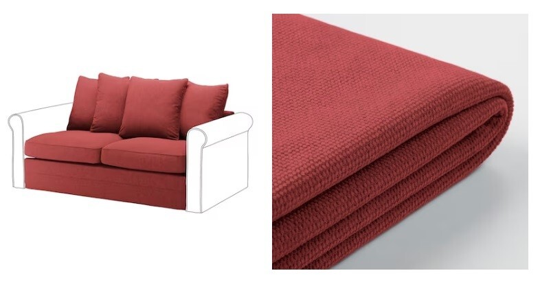 Ikea GRONLID Cover for 2-seat section,Tallmyra light red,