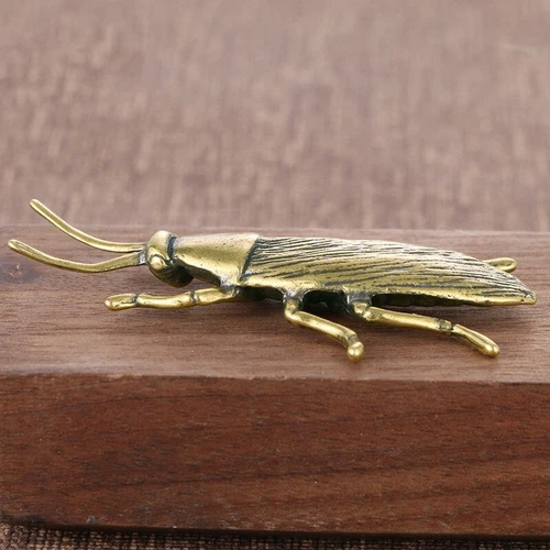 Estatua de cucaracha insecto de latón macizo té limpio decoración mascota escarabajo adorno nuevo - Imagen 5 de 6