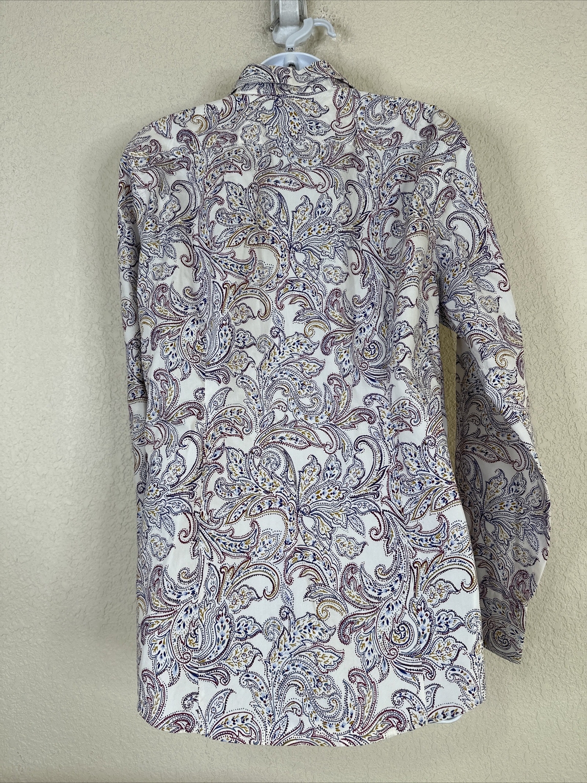 Land's End Womens Size 12T Floral NoIron Button Up Shirt Long Sleeve