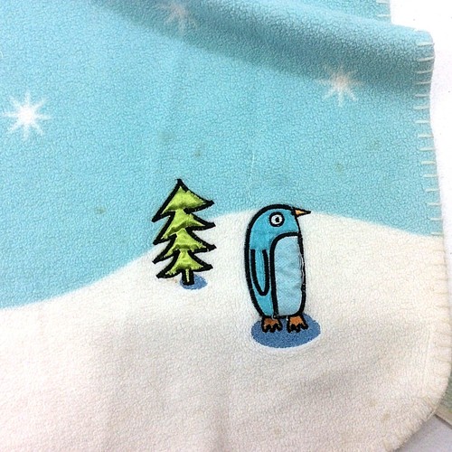 Manta polar pingüino copo de nieve pingüino pino pesca en hielo invierno 49" x 57" - Imagen 6 de 10