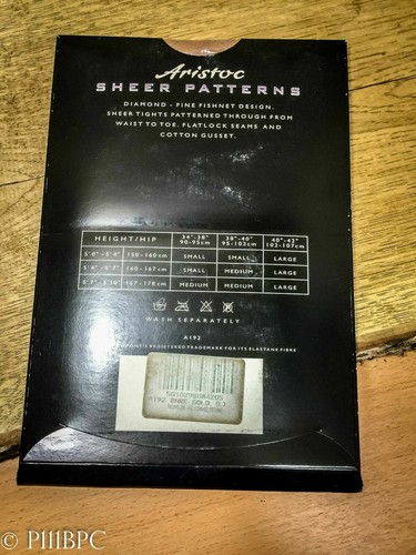 ARISTOC Tights Stockings Sheer Patterns 10 Denier Large Bare Gold Lycra Vintage - Picture 5 of 5