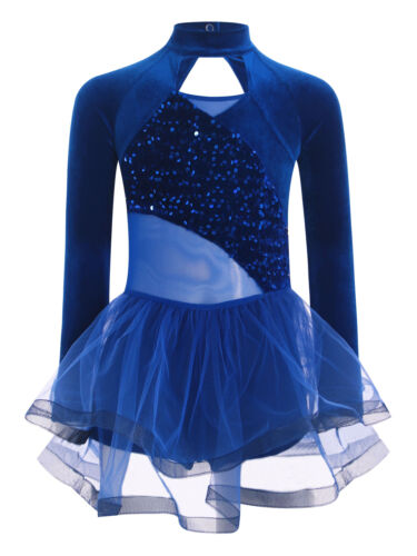 Niños Niñas Vestido Terciopelo Ropa de Baile Disfraz Apto para la Piel Lentejuelas Llamativas - Imagen 9 de 57