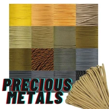Paracord Planet | Precious Metals 550 Paracord Type III | 10-foot Hank |