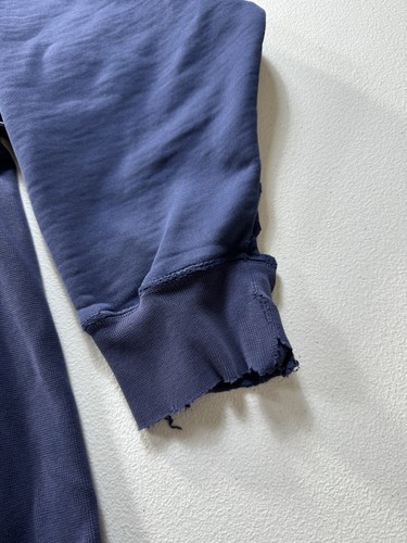 Felpa con cappuccio vintage Nike Center Swoosh 1/4 zip uomo L blu invecchiata anni 90 - Foto 3 di 10
