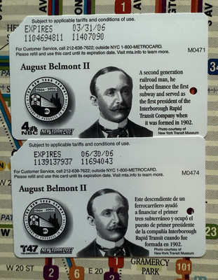 MTA NYCT MetroCard - August Belmount II  4NBC + T47