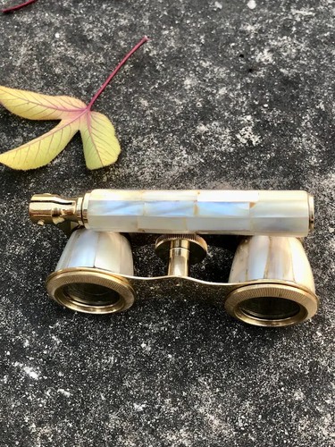 Brass Opera Glasses Mother of Pearl & Handle Brass Fittings India - Picture 3 of 5