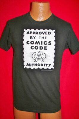 COMICS CODE AUTHORITY Stamp Black T-SHIRT Adult Small Comic Books