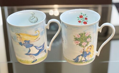 Vtg Whittard Chelsea China Drink Me Alice Wonderland Mad Hatter Tea Pot 2 Cups - Picture 3 of 20
