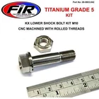 TITANIUM LOWER SHOCK BOLT KIT 10MM X 42MM KAWASAKI KX 125 250 REAR SUSPENSION