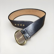 Calderon Leather Belt Sz28 Chocolate Brown Wide 3908 Designer House Vintage