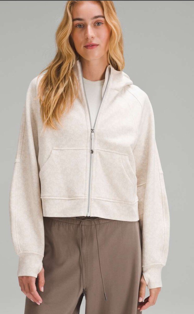Lululemon Scuba Oversized Full Zip Daisy Vista Light Ivory Natural
