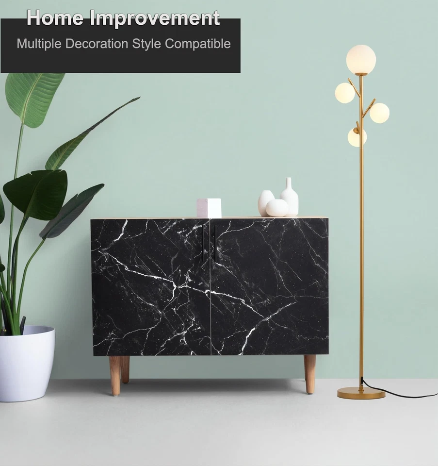 4 Globe Gold Floor Lamp, Modern Sputnik Tree Standing Lamp with Frosted Glass... - Image 4 of 4