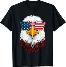 American Flag Patriotic Eagle Shirt Men Boys 4th of July T Shirt