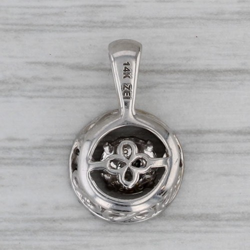 0.41ctw Moving Diamond Halo Pendant 14k White Gold - Picture 2 of 5