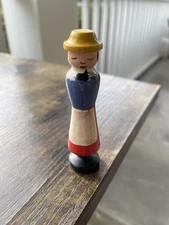 Antique Needle Case / Pin Holder “Mary Ann” Original Paint c1800’s With Box