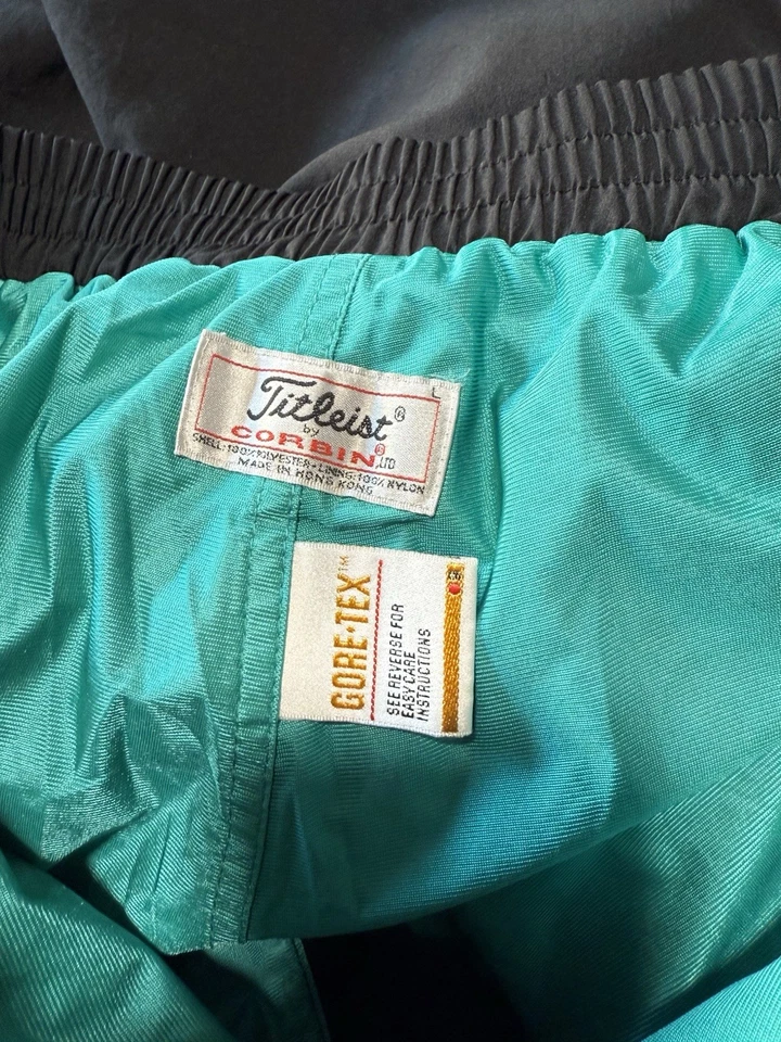 Брюки для гольфа мужские Titleist от Corbin черные Gore-Tex водонепроницаемые дождевое снаряжение большие - Изображение 4 из 4