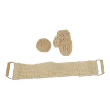 3pcs Body Scrubber Set Exfoliating Sisal Glove Deep Clean Shower Loofah Set HPT