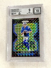 2021 Panini Prizm Jared Goff Black Finite 1/1 BGS 9 IP Auto 10 1st Lions Prizm