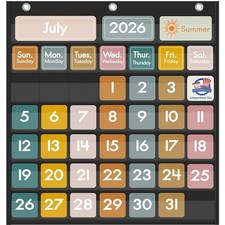 45 Pockets Classroom Calendar for Kids Learning, Pocket Chart Calendar Decor ...