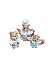Vintage Battat Bear Teapot, Sugar, And Creamer