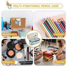 Pencil Case Large Capacity Durable Zip Pouch School Stationery Organiser 