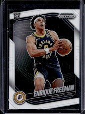 2024-25 Panini Prizm Black Enrique Freeman RC White Prizm Rookie #/175 Pacers