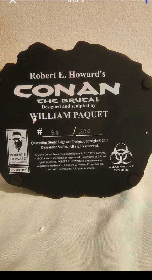 Quarantine Studio 制作的野蛮柯南雕像 14.5 英寸高 84/260 — 第 3/4 张图片