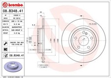 2 x BREMBO 08.B348.41 Disque de frein pour MERCEDES-BENZ,MERCEDES-BENZ (BBDC)