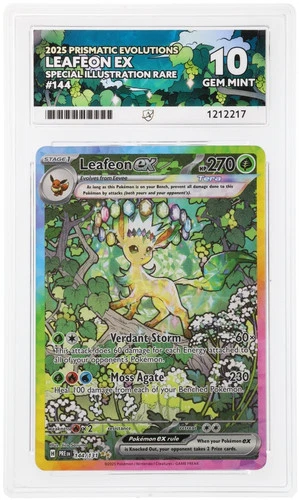 Pokemon Card Leafeon EX 144/131 ACE 10 Prismatic Evolutions Gem Mint