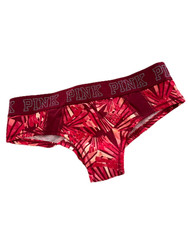 Victoria's Secret PINK Logo Cheekster Panty Red Print Lurex