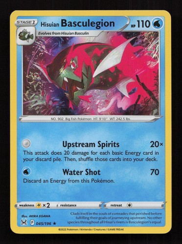 Hisuian Basculegion 045/196 Holo Rare Lost Origin Pokemon NM