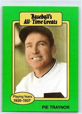 PIE TRAYNOR 1987 Hygrade Baseball's All-Time Greats HOF Pittsburgh Pirates #NNO