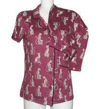 2 Pc Munki Munki Plum Cheetah Super Soft Short Sleeve Pajamas Wm's NWT