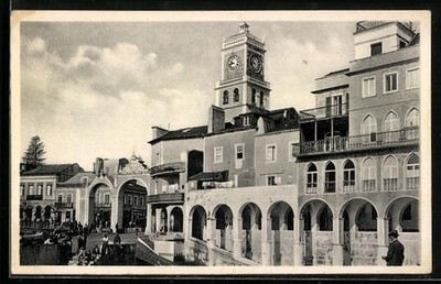 Ponta Delgada /Azores, Arches at the quay, Ansichtskarte 
