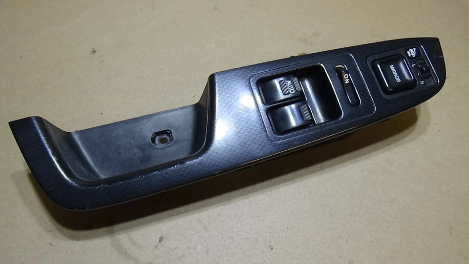 1997-2001 Honda Prelude Driver Side Master Power Window Switch Bezel Carbon - Image 4 of 4